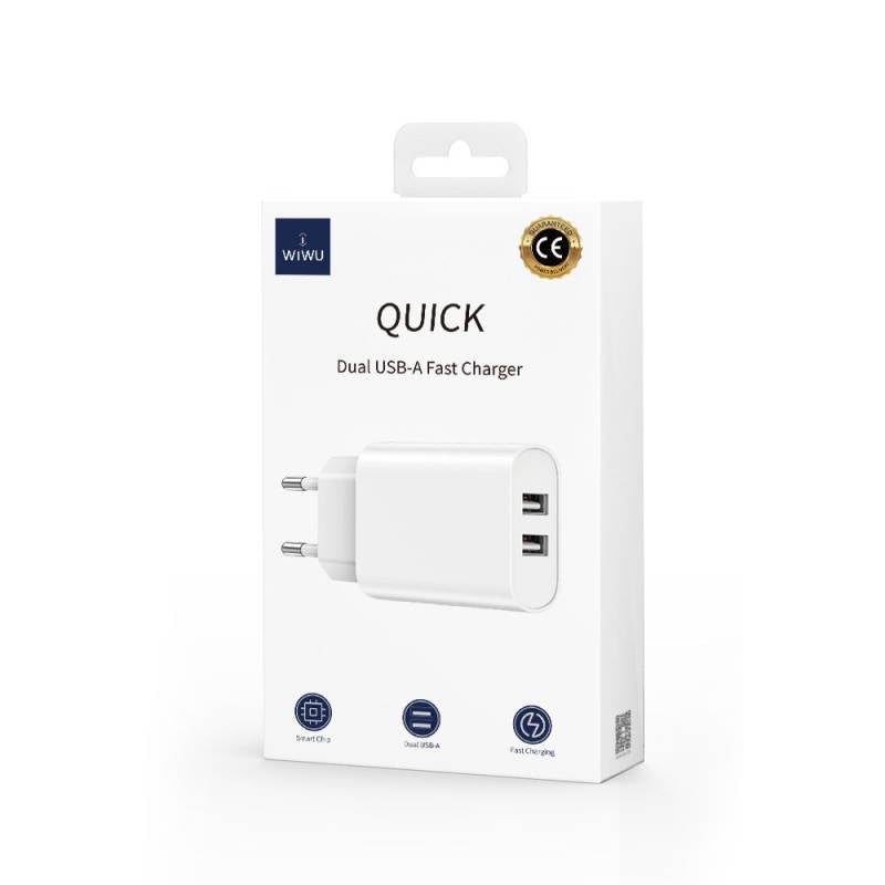 شاحن حائط WiWU Quick 2.1A ثنائي USB شاحن حائط WiWU Quick 2.1A ثنائي USB