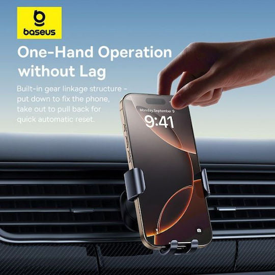 Baseus Metal Age Go Gravity Car Mount - Universal Air Vent Phone Holder - One-Hand Operation - Mechanical Gravity Linkage - Stable Support - 360 Degree Rotation Baseus Metal Age Go Gravity Car Mount - Universal Air Vent Phone Holder - One-Hand Operation - Mechanical Gravity Linkage - Stable Support - 360 Degree Rotation