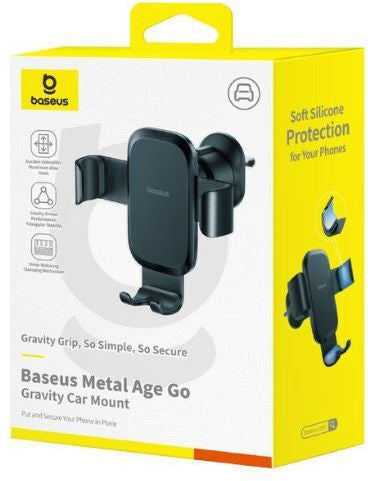 Baseus Metal Age Go Gravity Car Mount - Universal Air Vent Phone Holder - One-Hand Operation - Mechanical Gravity Linkage - Stable Support - 360 Degree Rotation Baseus Metal Age Go Gravity Car Mount - Universal Air Vent Phone Holder - One-Hand Operation - Mechanical Gravity Linkage - Stable Support - 360 Degree Rotation