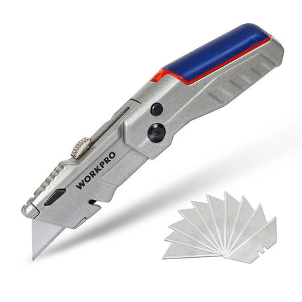 WORKPRO Aluminum Retractable Folding Utility Knife | WP211011